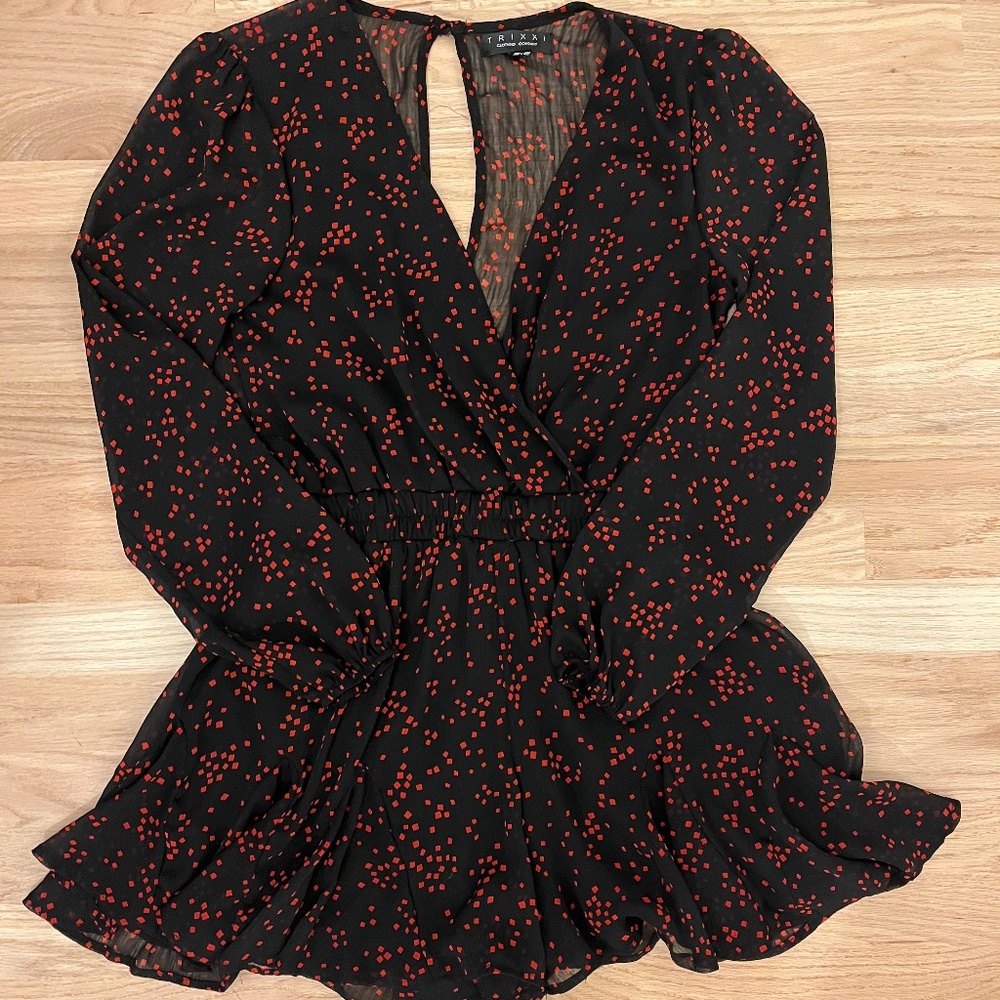 Black and red romper